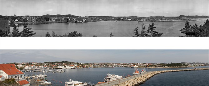 1920-panoramabildet Tananger + 2011-panoramabildet i en file